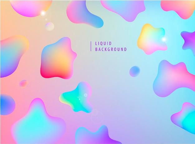 Abstract liquid flow background. fluid gradient 3d shapes composition.