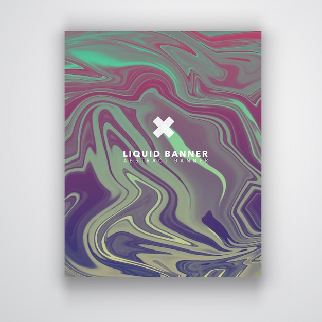 Vector abstract liquid marble banner