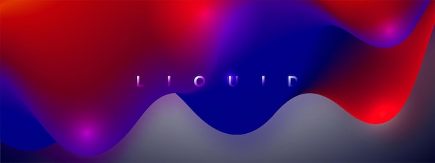 Fondo dinamico dell'onda di gradiente rosso e blu liquido astratto