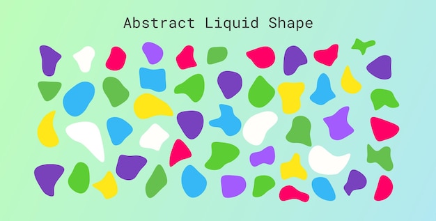 Abstract Liquid shape elements Fluid dynamical 80s color shapes