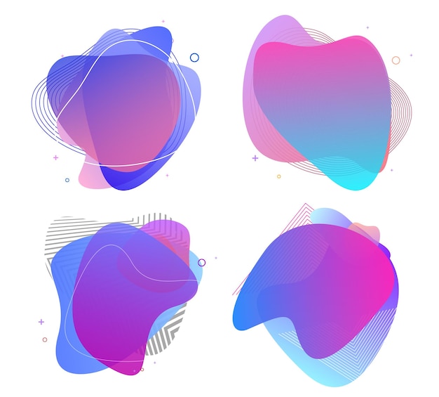 벡터 추상 액체 모양 유체 흐림 모양 designbeffect 부드러운 전환 기하학적 선 점이 있는 격리된 그라데이션 파도 배너 로고 플라이어 프레젠테이션에 대한 벡터 그림 eps10 텍스처