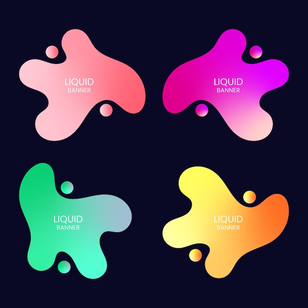 Vector abstract liquid shapes banner template