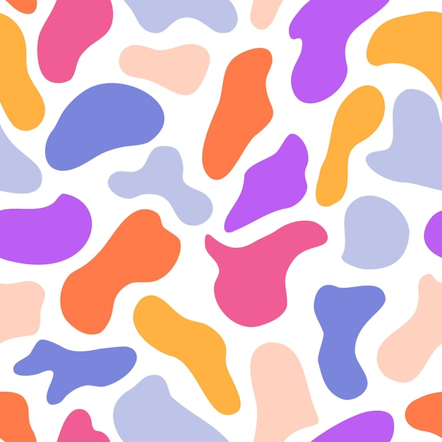 Abstract liquid shapes seamless pattern Organic fluid pebbles dynamical futuristic shapes