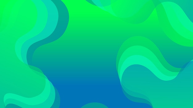 Vector abstract liquid wave background with blue and green color background