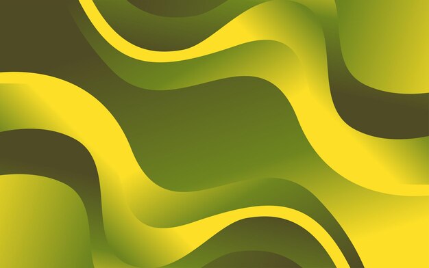 abstract liquid wave gradation green and yellow background modern banner poster cover element