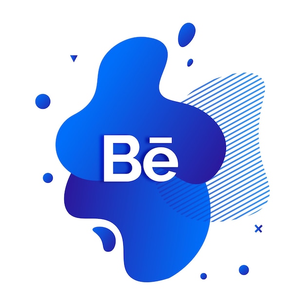 Behance 로고가 있는 추상 액체