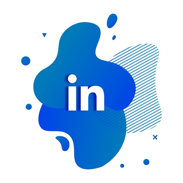 Vector abstract liquid with linkedln logo