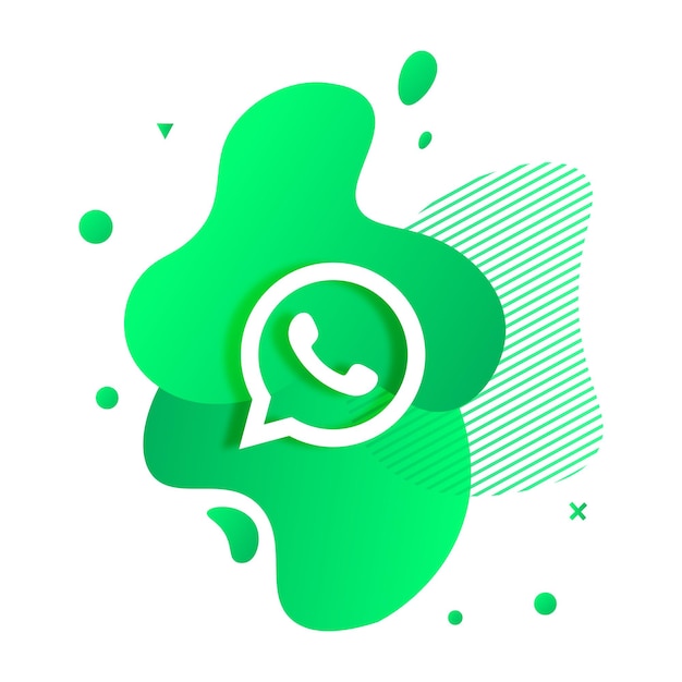 Vector abstract liquid with whatsapp logo