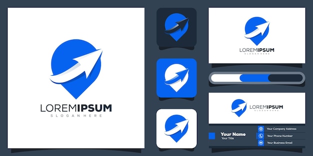 抽象的な場所の矢印のロゴのデザイン