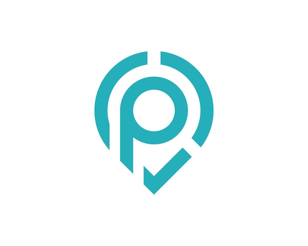 Abstract location p vector logo design template