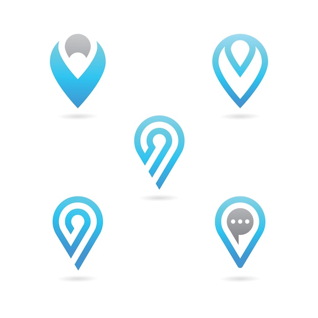 Abstract location pin logo icon design
