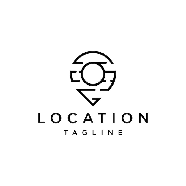 Abstract location, point, pin map logo vector icon design template