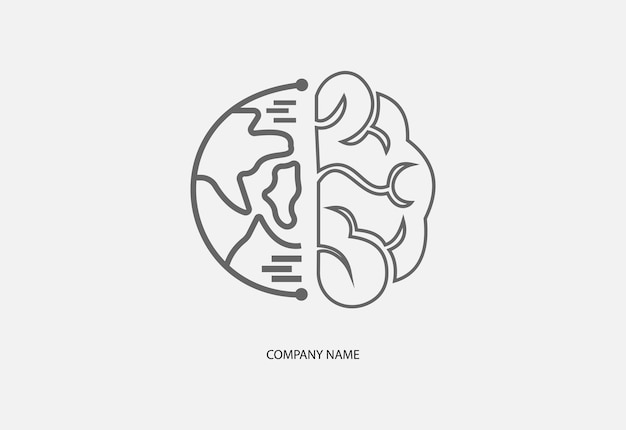 Vector abstract logo brain blub logo inspiration