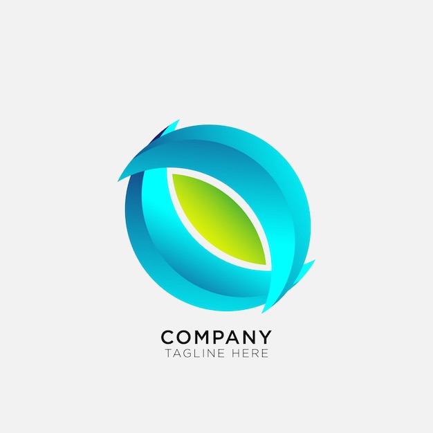 Абстрактная форма градации цвета линии элемента дизайна логотипа