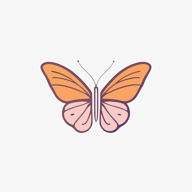 An abstract logo design inspired by the image linked below the logo includes a butterfly