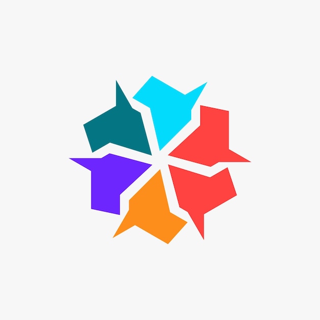 シンプルな団結の輪を形成する抽象的なロゴ デザイン テンプレート