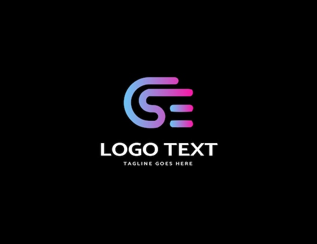 Vector abstract logo design with ge letter