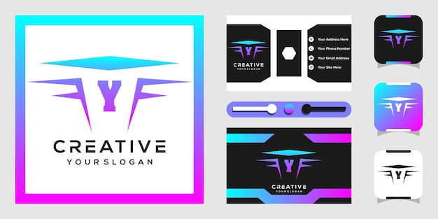 Vector abstract logo design with modern letters y