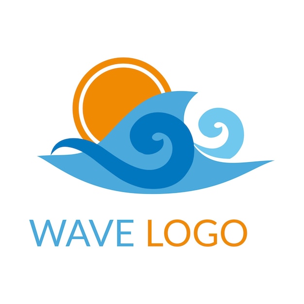 Abstract logo an icon with the image of a wave and the sun