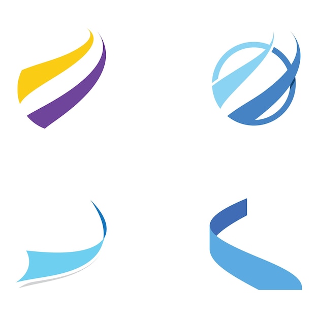 현대적인 색상 로고가 있는 Swoosh 스타일의 추상 로고는 비즈니스 또는 Companytemplate 벡터 디자인에 사용할 수 있습니다.