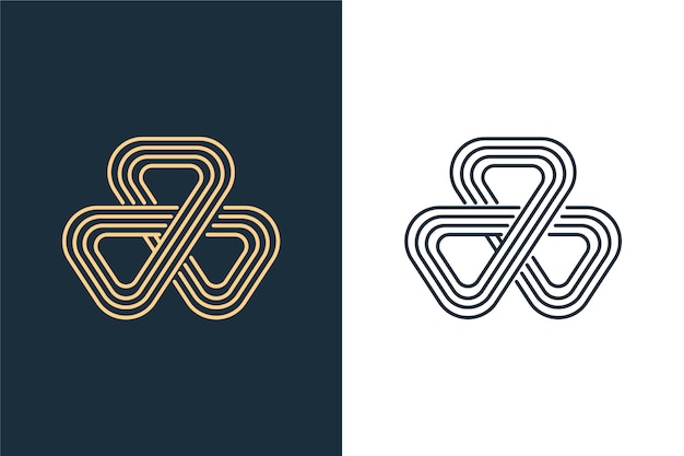 Abstract logo in twee versies blauw en wit