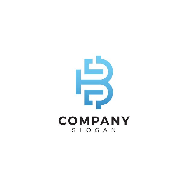 Абстрактная буква b логотипа с градиентным дизайном