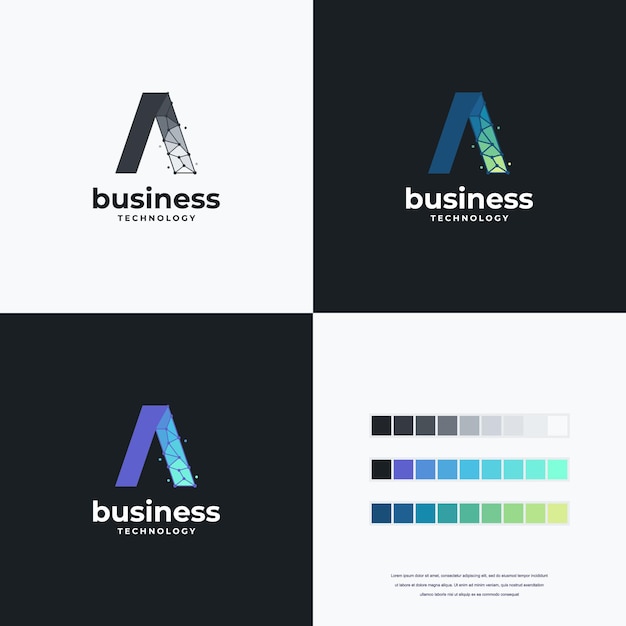 Abstract logo lettermark Innovate technology startup logo concept