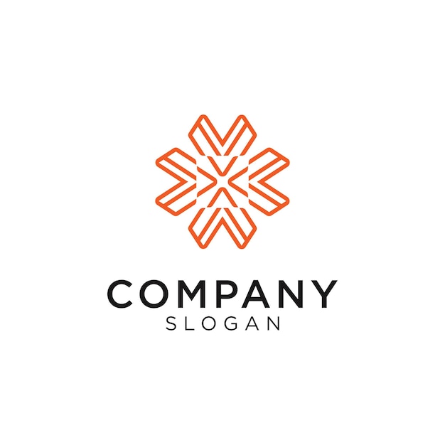Abstract logo met aan elke kant dezelfde elementen. Sommige lijken op mandala's, maar zijn heel eenvoudig.