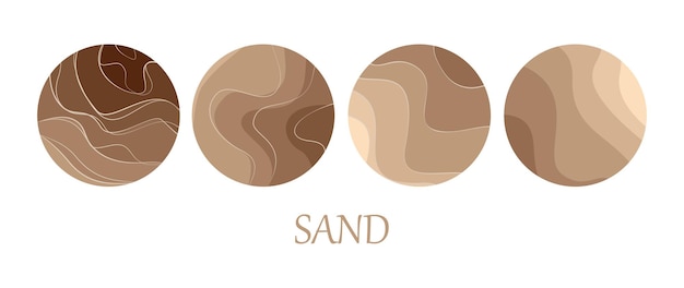 Vector abstract logo template sand dunes beach desert pattern of wavy lines in beige color vector