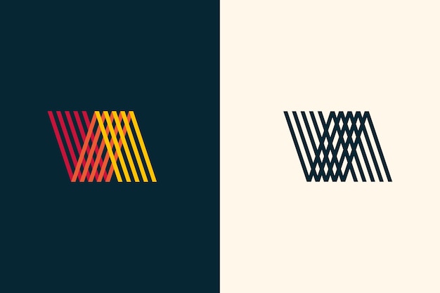 Vector abstract logo in two versions