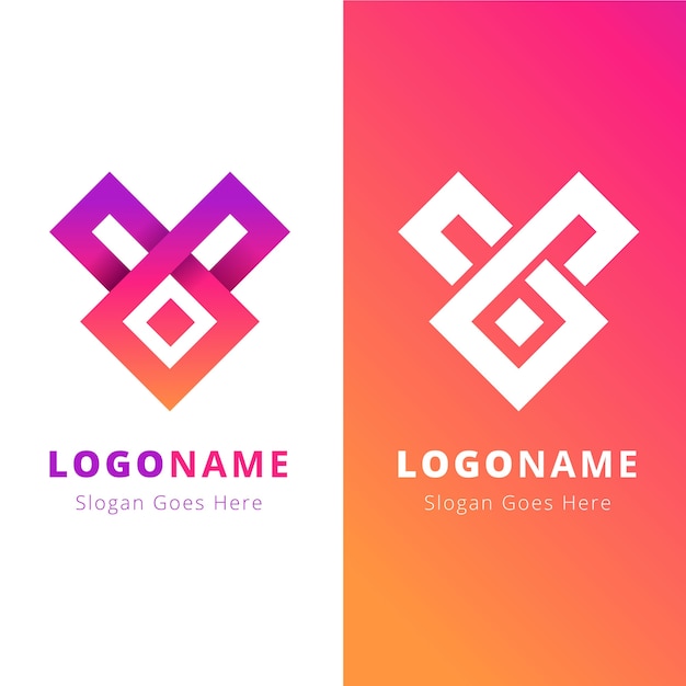 Vector abstract logo in two versions