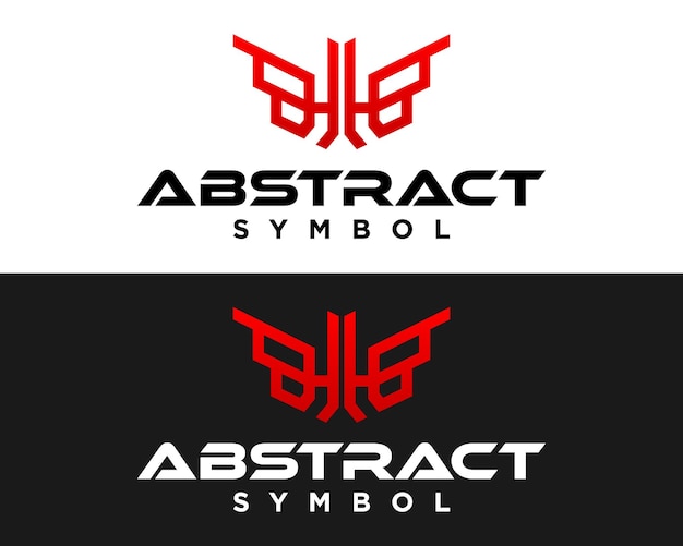 Abstract logo van een vogel met geometrische sportlijnen