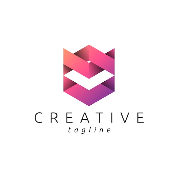 Abstract logo with modern gradient color