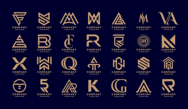 Abstract logos collection. set of logotype and logomark