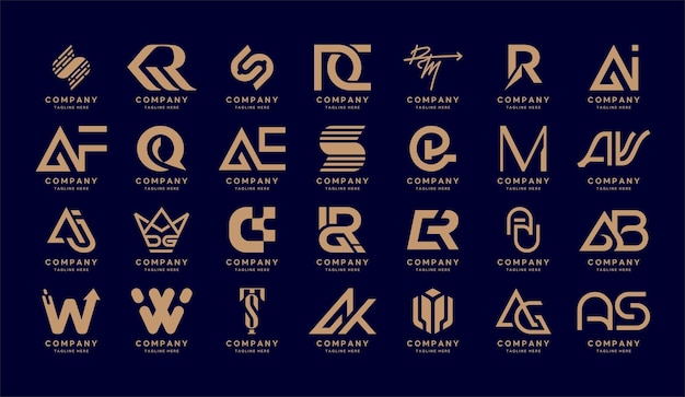 Abstract logos collection. set of logotype and logomark