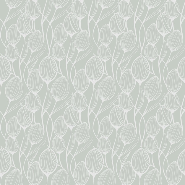 ベクトル 抽象的な蓮のつぼみのシームレスなパターン背景