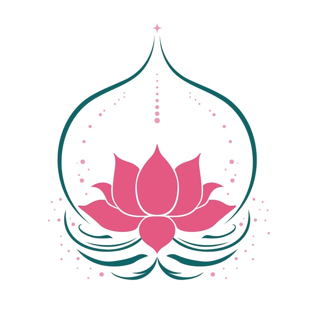 Abstract Lotus Flower Icon Vector Symbol of Purity and Serenity in Artistic Simplicity