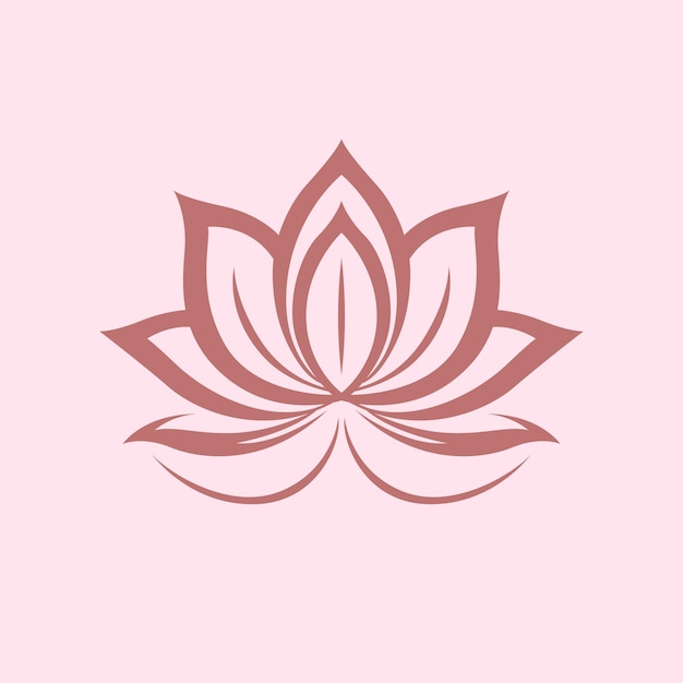 Abstract Lotus Flower Icon Vector Symbol of Purity and Serenity in Artistic Simplicity