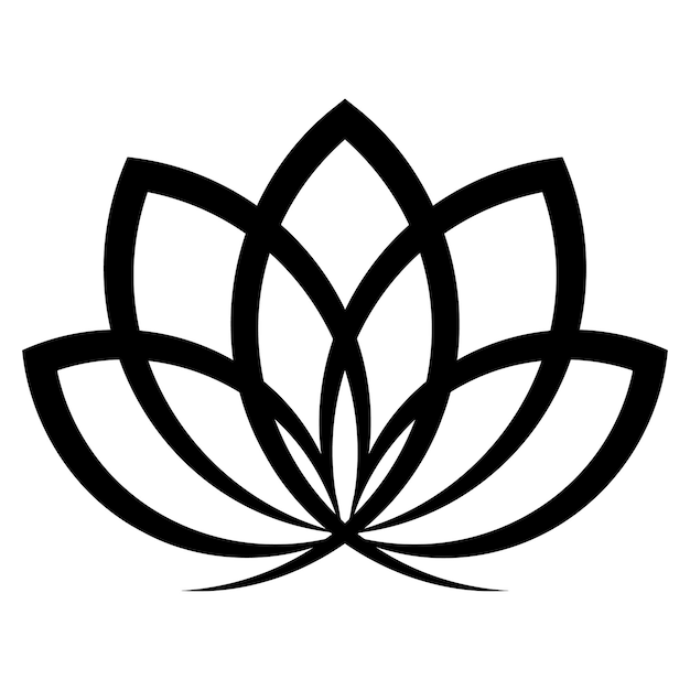 Abstract lotus vector icon design Floral flat icon