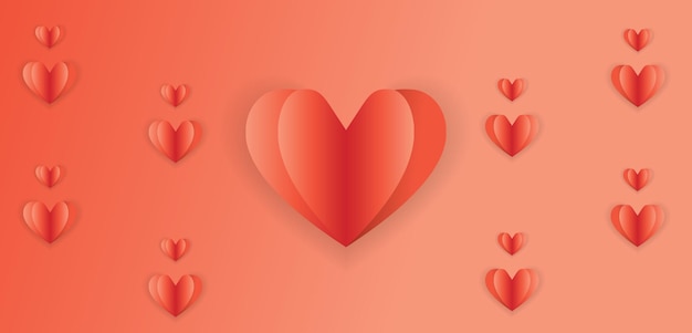 abstract love heart pattern on gradient background