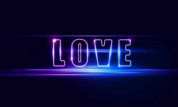 Abstract love light with neon square of Happy Valentine's day background vector design