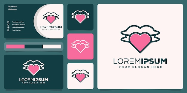 abstract love logo design