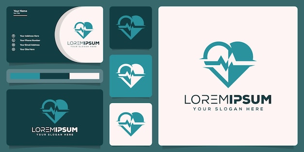 abstract love and medical logo design