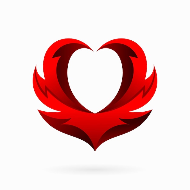 Vettore modello di simbolo di amore astratto o icona di cuore