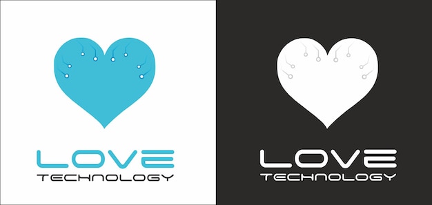 Vector abstract love technology logo