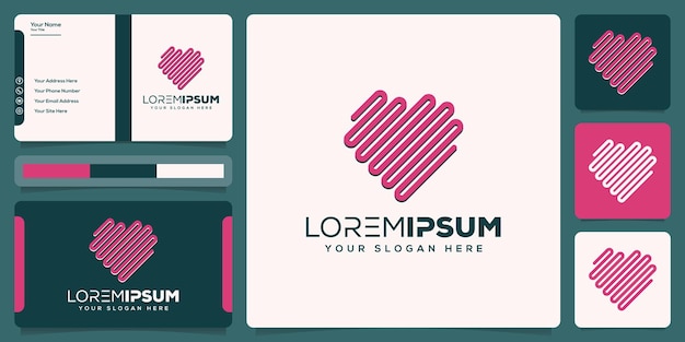 Abstract love with digital logo design