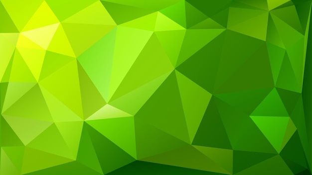 ベクトル 緑の色の三角形の抽象的な低ポリ背景