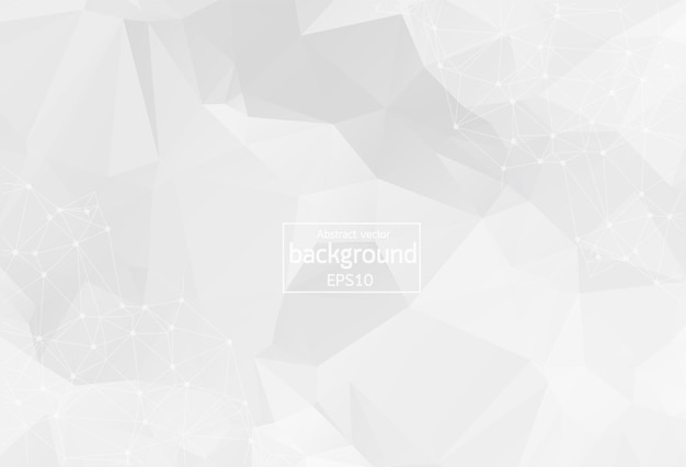 abstract low poly grey white technology vector background connection structure vector data science background polygonal vector background molecule and communication background