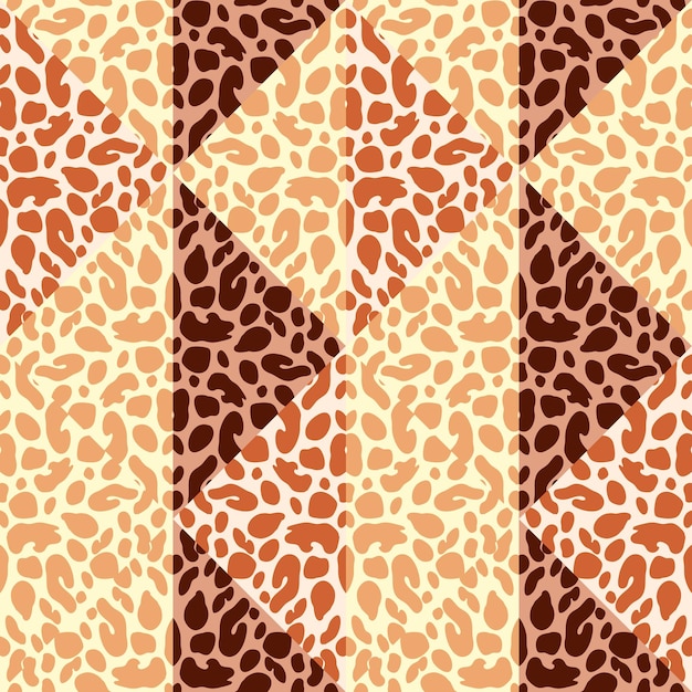 Vector abstract luipaardvel mozaïek naadloos patroonontwerp geometrische dierenhuid eindeloze achtergrond vintage cheetah bont behang