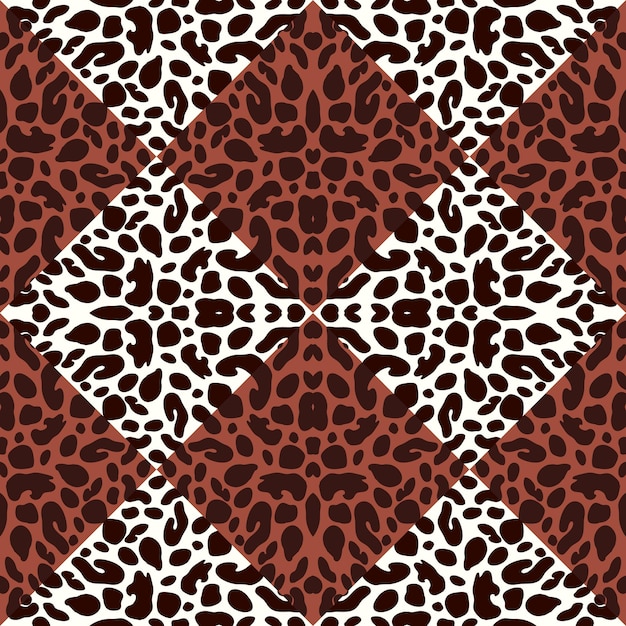 Abstract luipaardvel mozaïek naadloos patroonontwerp Geometrische dierenhuid eindeloze achtergrond Vintage cheetah bont behang
